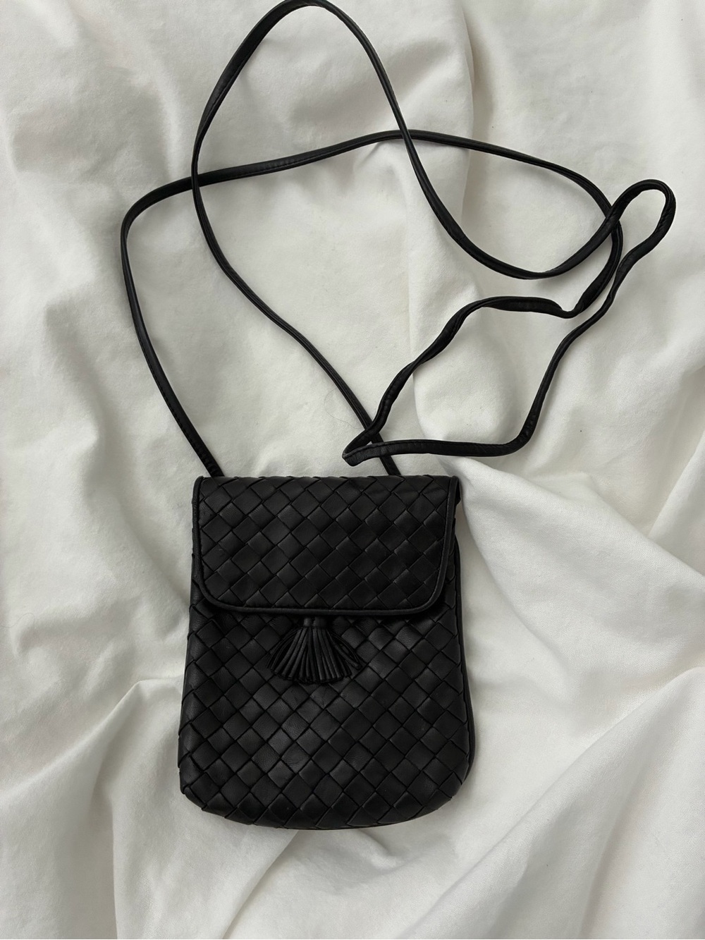 Bottega Veneta Black Leather Crossbody